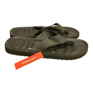 Joe Fresh Flip Flop Sandals Shoes Mens Size 9 Green Thong Cushioned Beach Pool